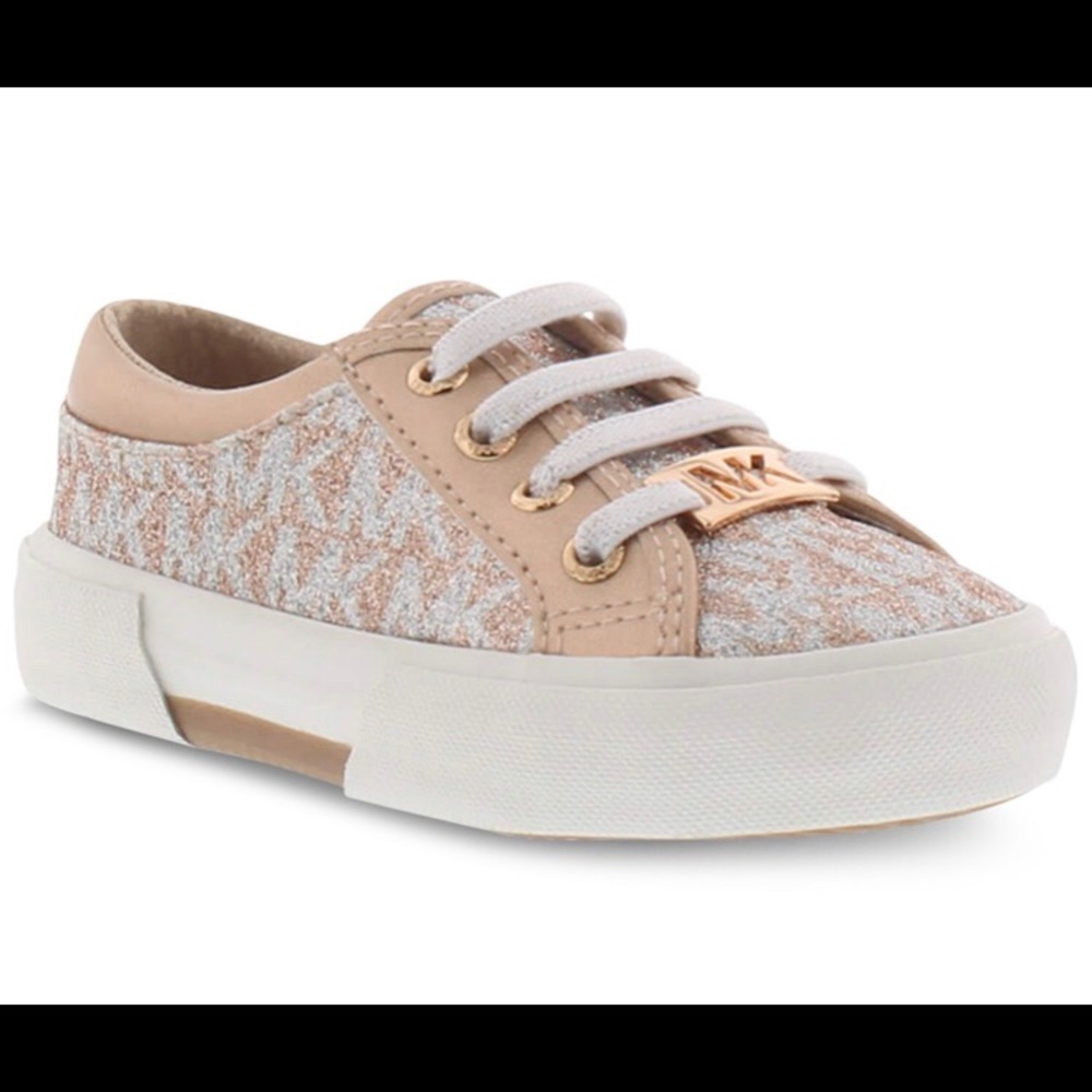 Girls Michael Kors Rose Gold monogrammed sneaker